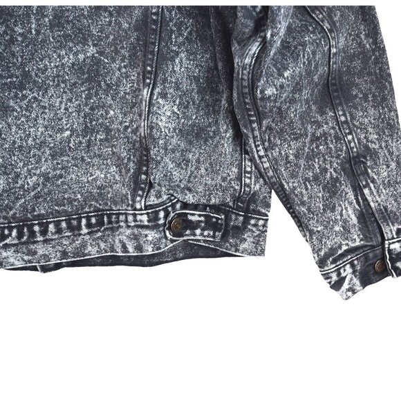 Vintage Levi's Black Acid Wash 80s 90s Perfect Fade Flannel Lined Large - Picture 4 of 9